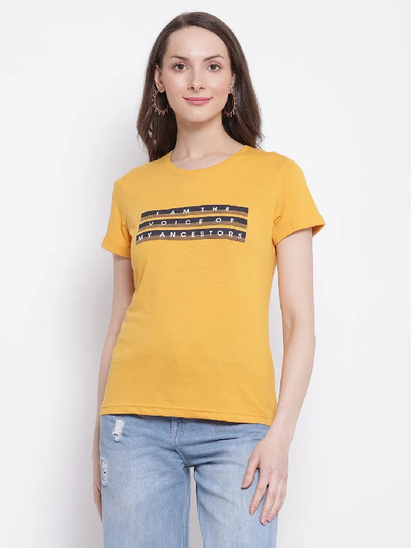 Cantabil Women's Mustard T-Shirts