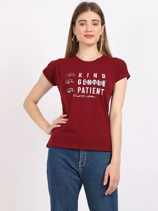 Cantabil Women's Wine T-Shirts