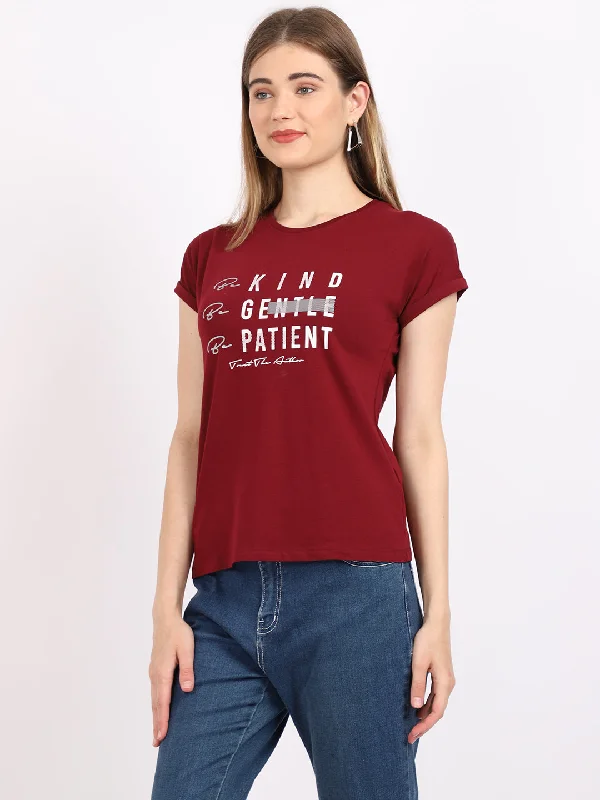 Cantabil Women's Wine T-Shirts