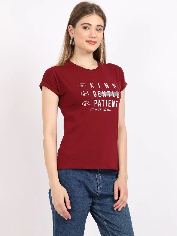 Cantabil Women's Wine T-Shirts