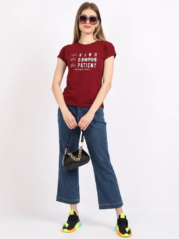 Cantabil Women's Wine T-Shirts