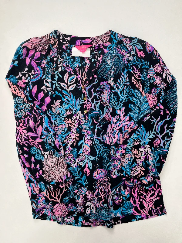 Black Blouse Long Sleeve Lilly Pulitzer, Size S