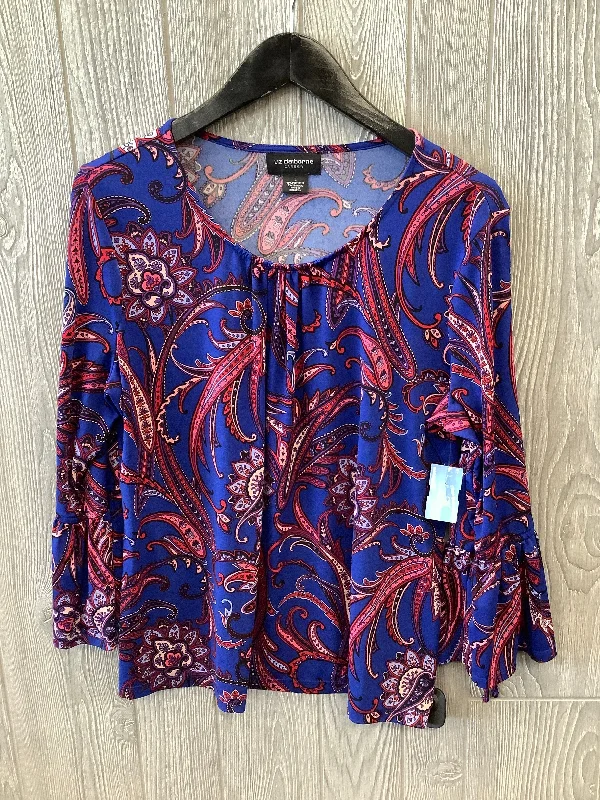 Blue Blouse Long Sleeve Liz Claiborne, Size L