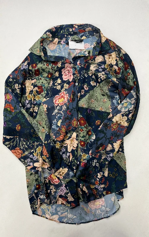 Floral Blouse Long Sleeve Zara, Size M