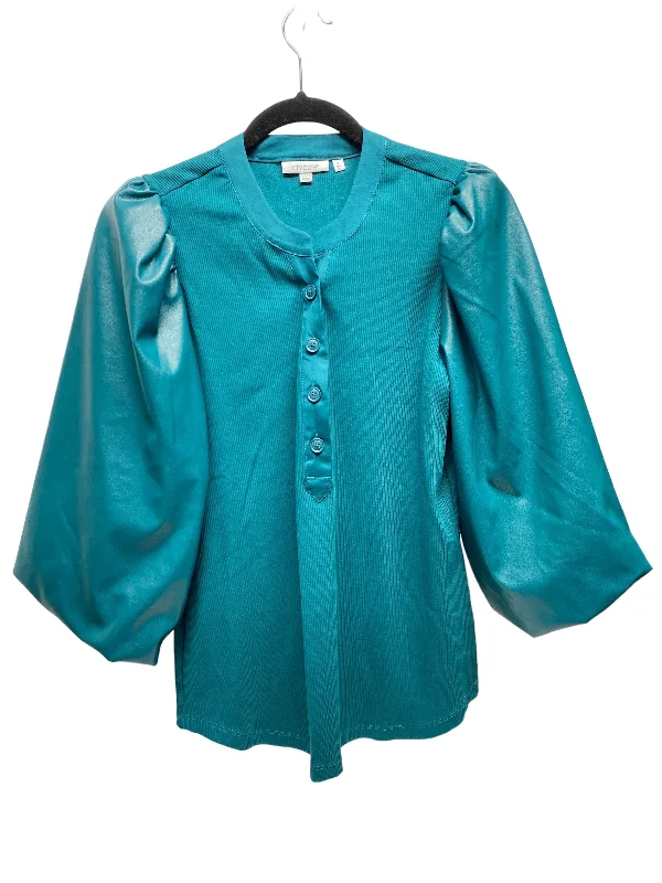 Green Blouse 3/4 Sleeve Chicos, Size 1