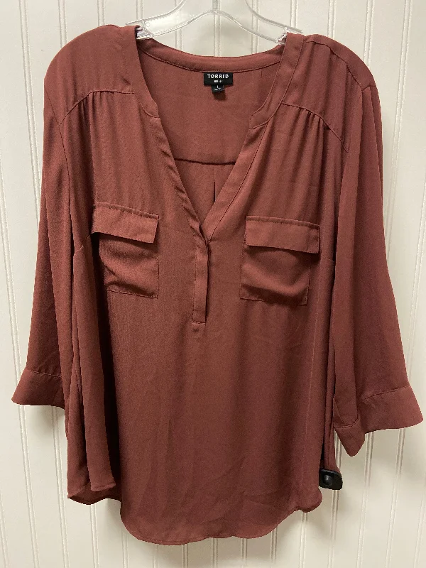 Mauve Blouse Long Sleeve Torrid, Size 1x