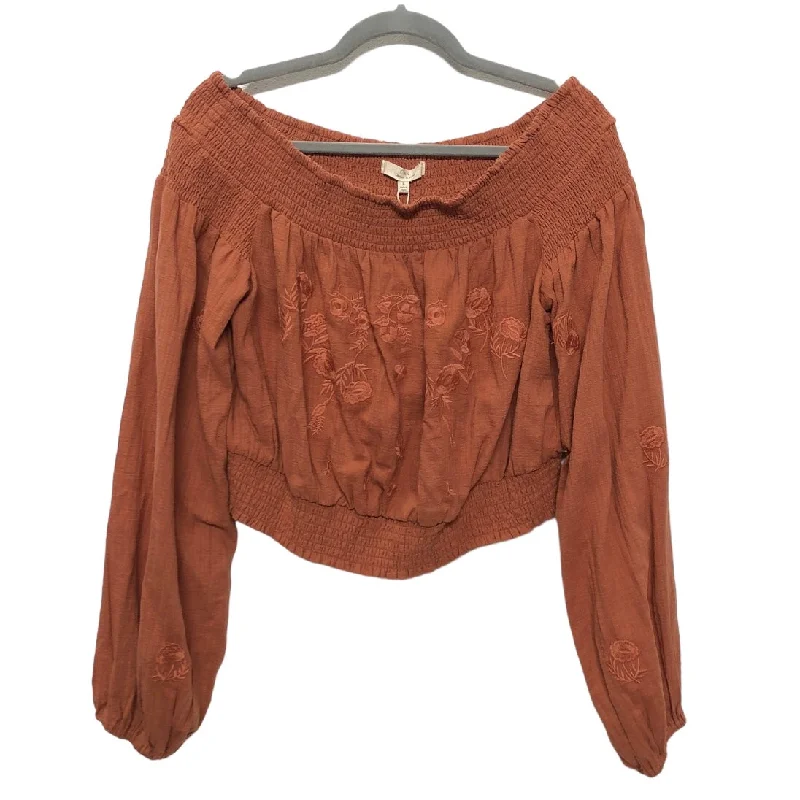 Orange Blouse Long Sleeve Chelsea And Violet, Size L