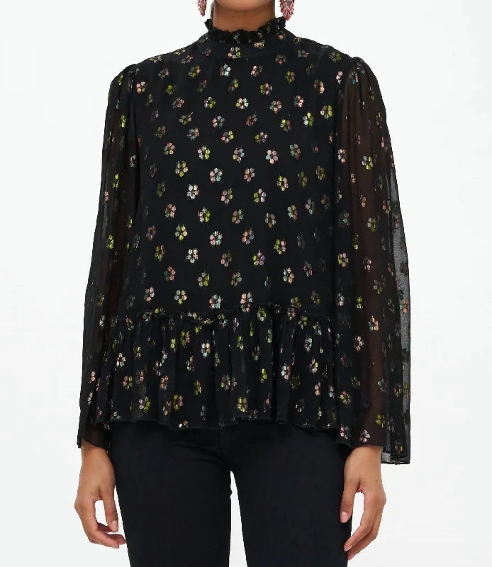 Peplum Blouse In Kala Black