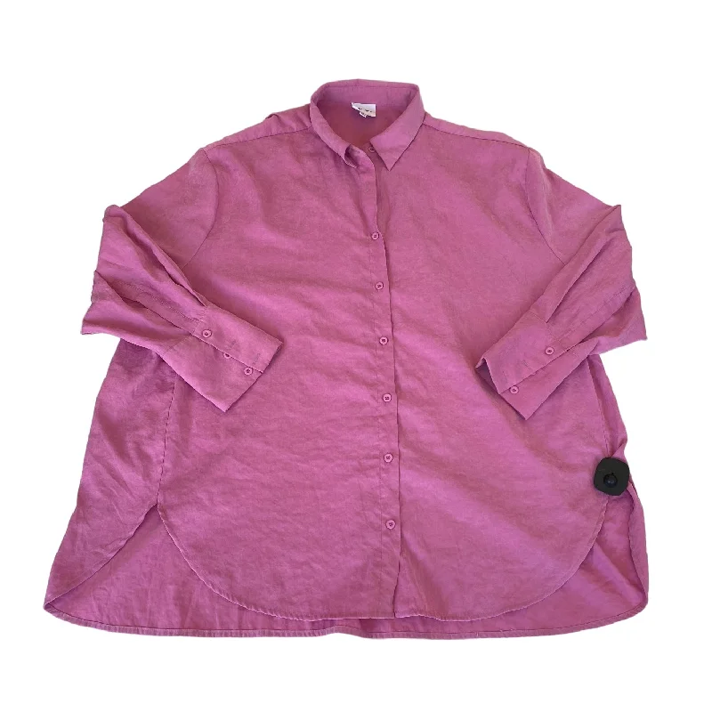 Pink Blouse Long Sleeve Sky to Moon, Size L