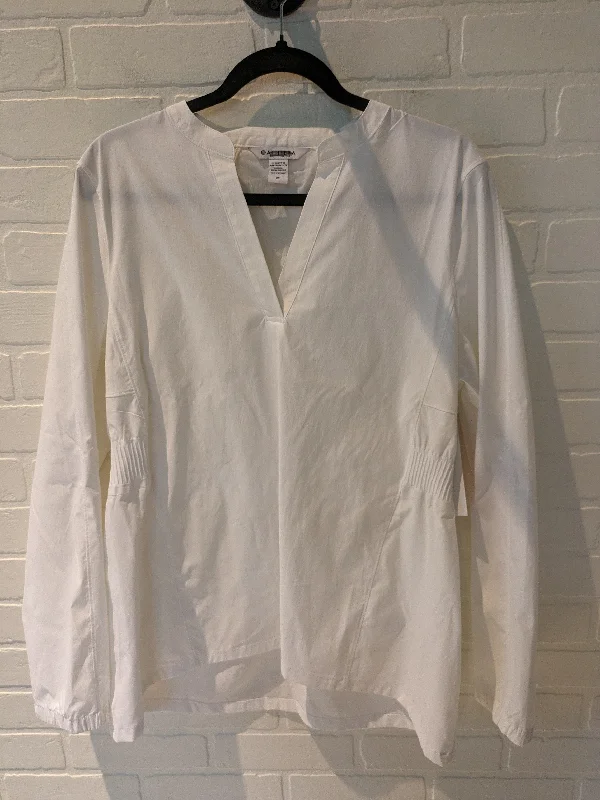 White Blouse Long Sleeve Athleta, Size M