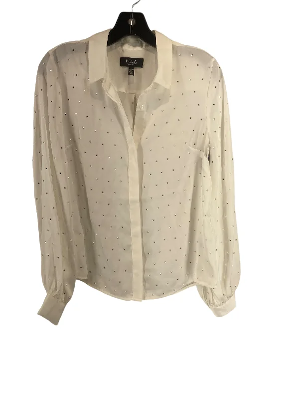 White Blouse Long Sleeve Clothes Mentor, Size S