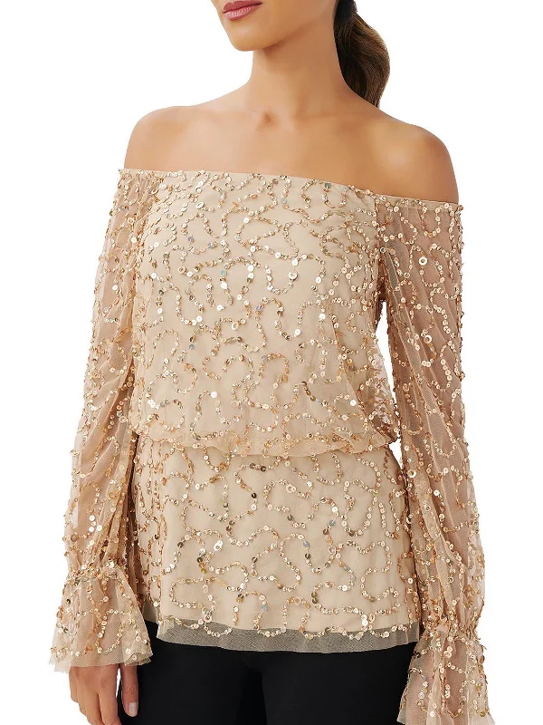 Womens Beaded Party Blouse