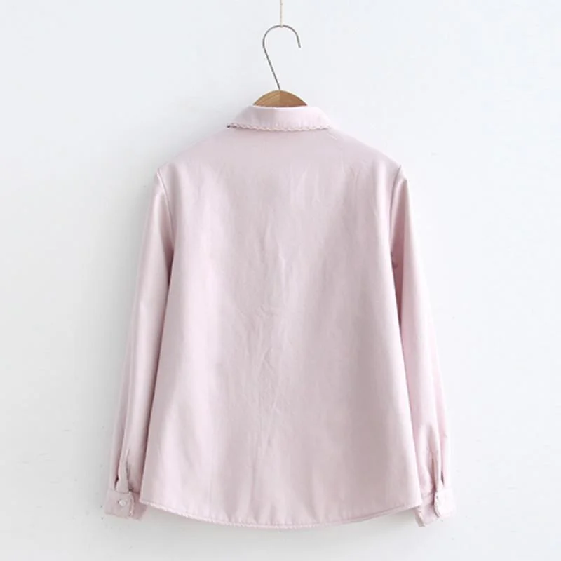 Women's Casual Pure Color Autumn And Winter Shirts 