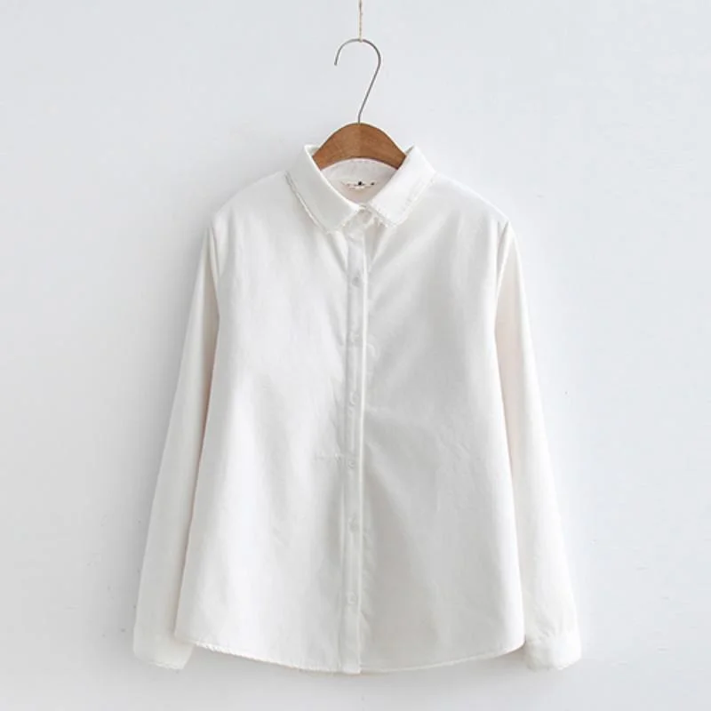 Women's Casual Pure Color Autumn And Winter Shirts 