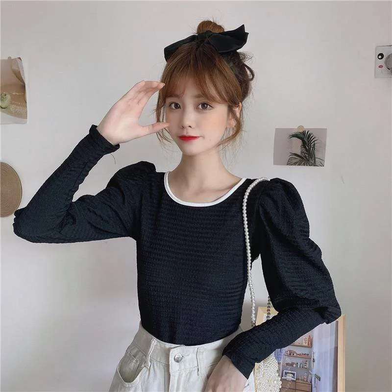 Women's Korean Fashion Cutout Lace-up Shirts