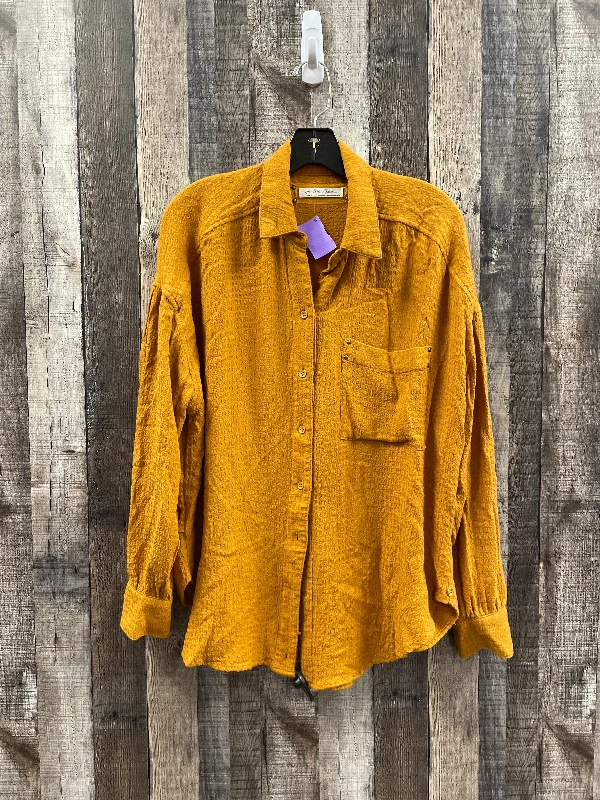 Yellow Blouse Long Sleeve We The Free, Size Xs