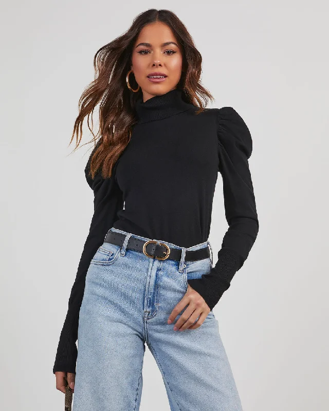 Adamant Puff Sleeve Turtleneck Sweater