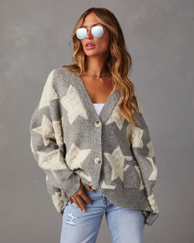 Chasing The Stars Pocketed Oversized Cardigan