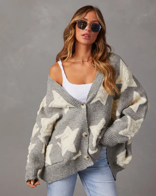 Chasing The Stars Pocketed Oversized Cardigan