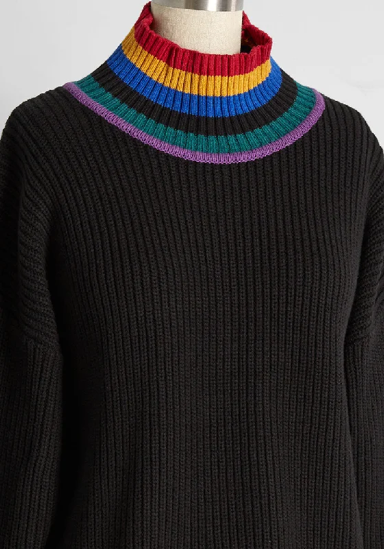 Coloring Between The Lines Mock Neck Sweater