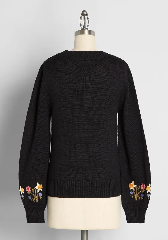 Garden Graces Embroidered Sweater