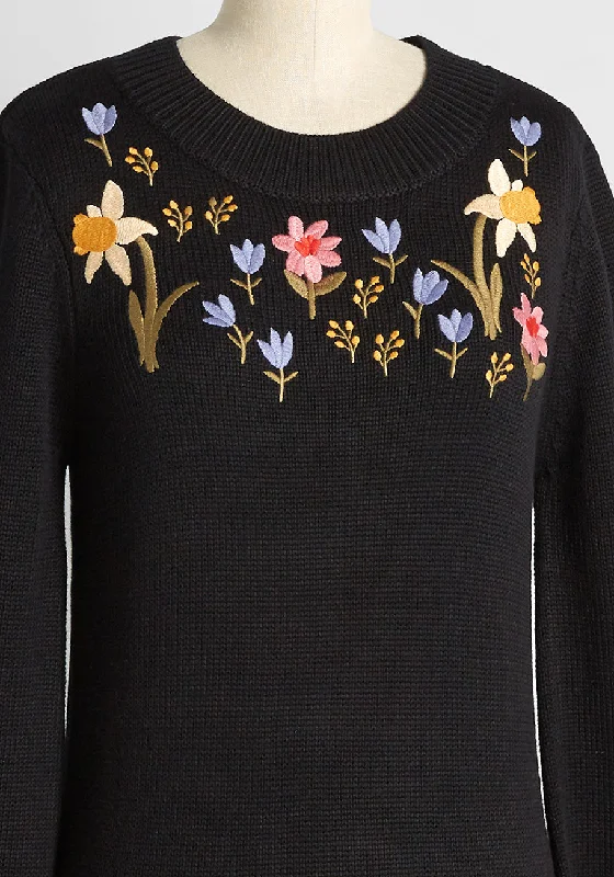 Garden Graces Embroidered Sweater