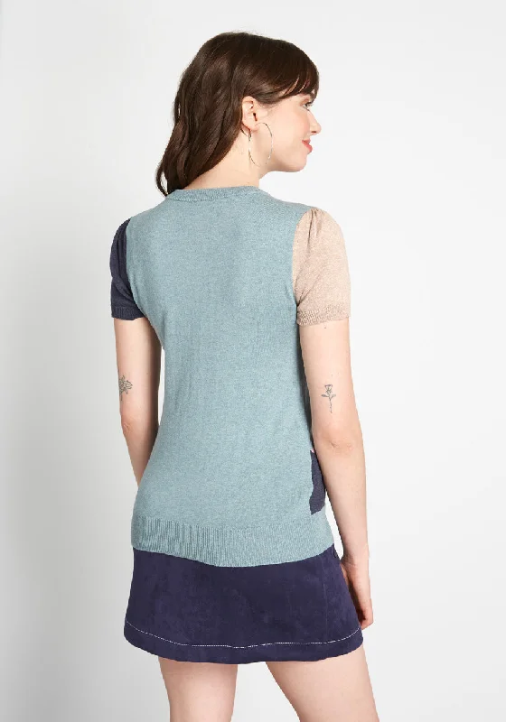 Masterful Mosaic Short Sleeve Sweater