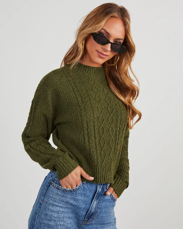 Messina Cable Knit Crewneck Sweater