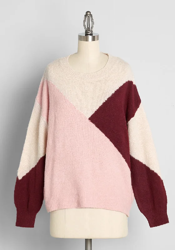 My '80's Craze Colorblock Pullover Sweater