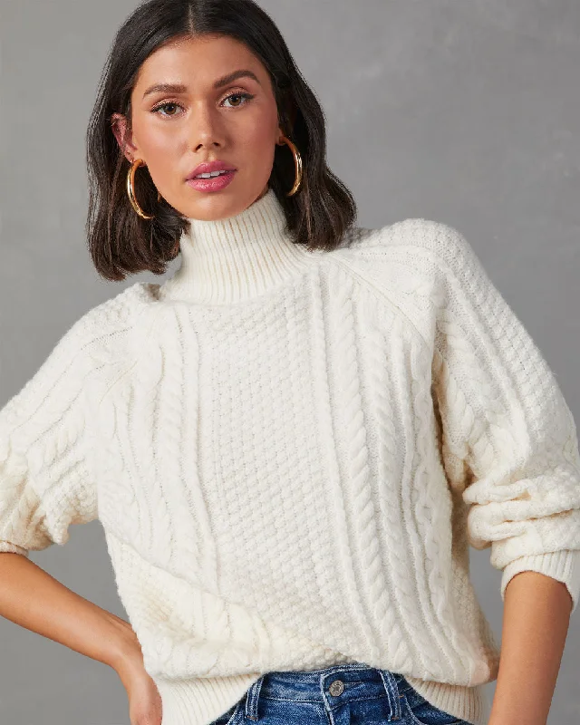 Palvin Cable Knit Turtleneck Sweater