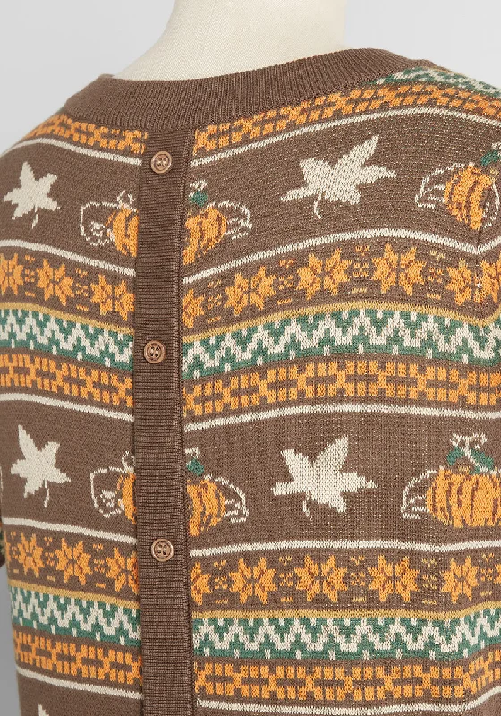 Pumpkin Promises Fair Isle Short Sleeve Sweater