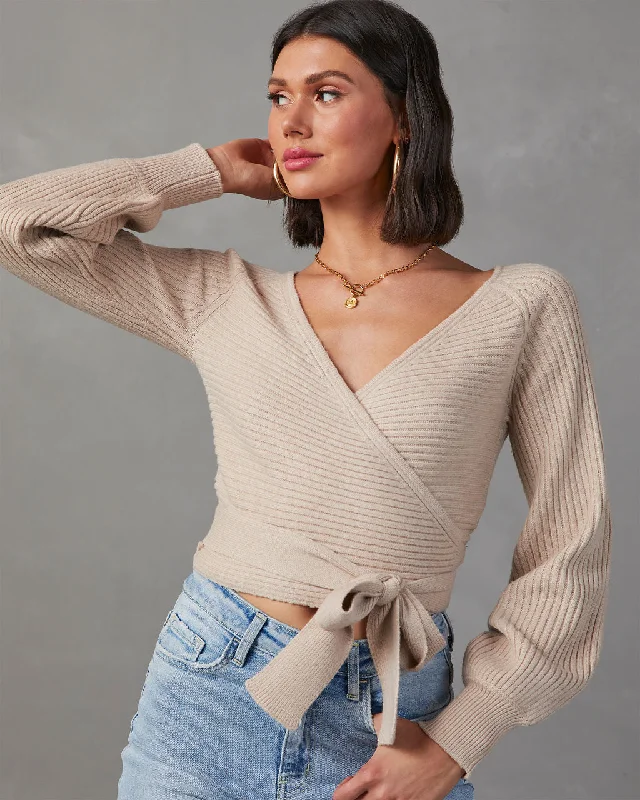 Rayna Cropped Wrap Sweater