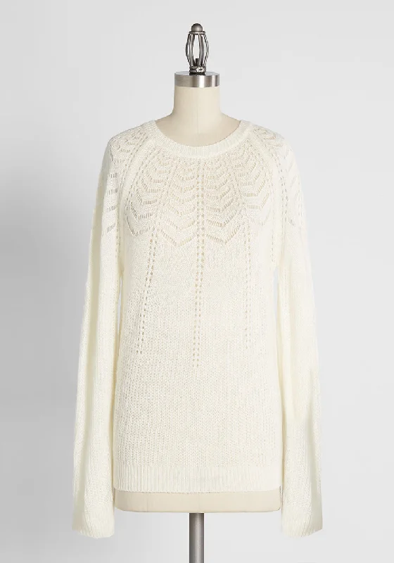 Soft and Sophisticated Pointelle Pullover Sweater