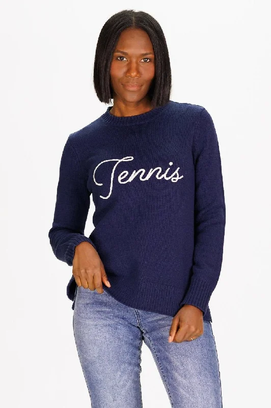 'Tennis' Casual Crew Neck Sweater