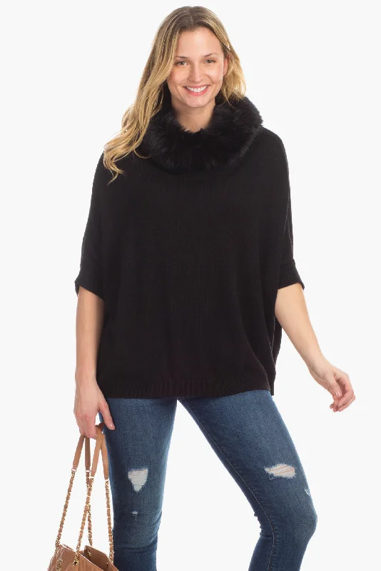 Payton Poncho in Black