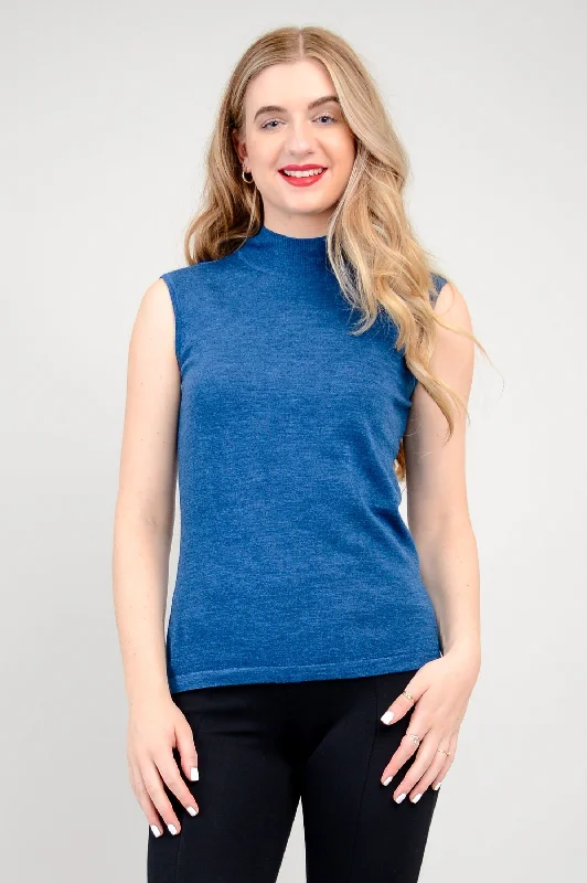 Rita Sweater, Blue, 100% Merino Wool