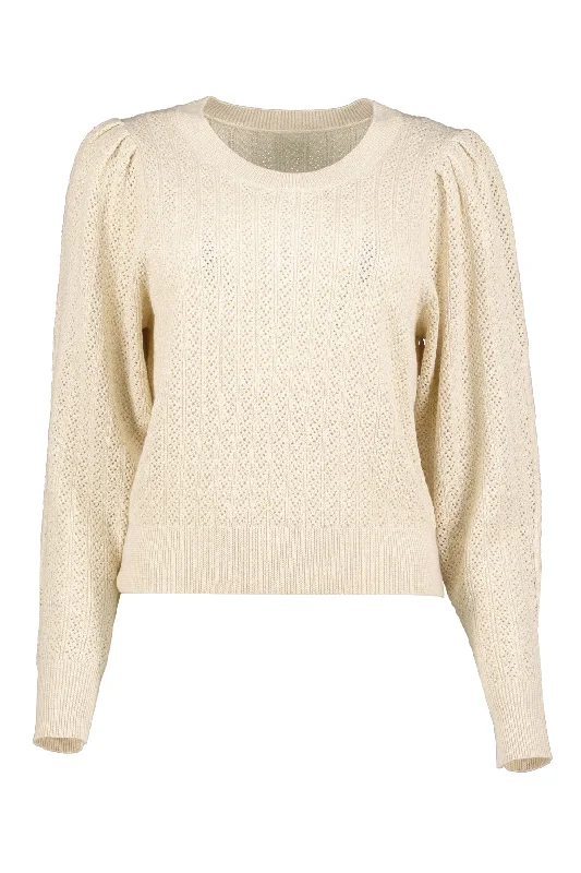 Sienna Puff Sleeve Metallic Sweater