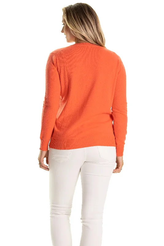 The Everyday 100% Cashmere V-Neck in Coral