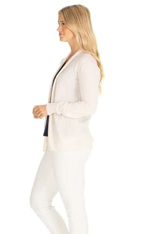 The 100% Cashmere Maeve Mini Duster Sweater in White