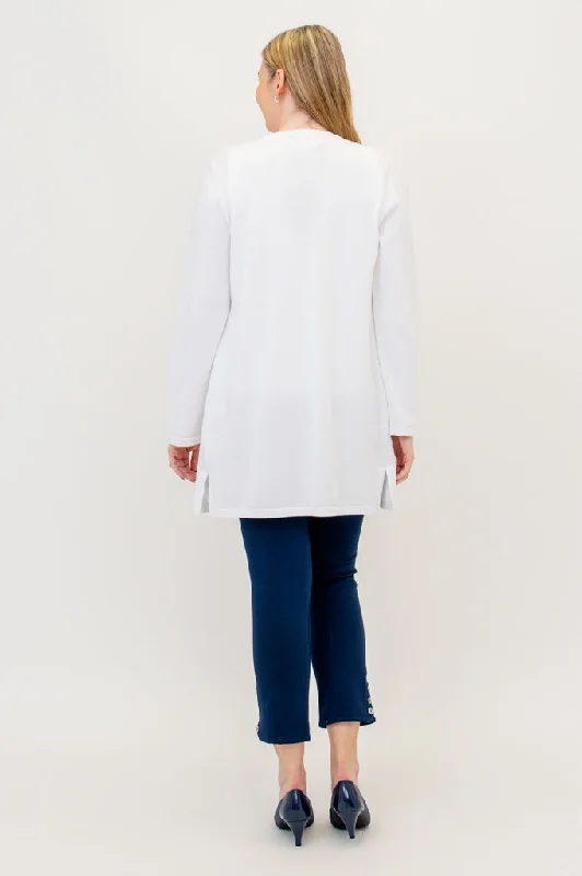 Tommy Cardigan, White, Cotton