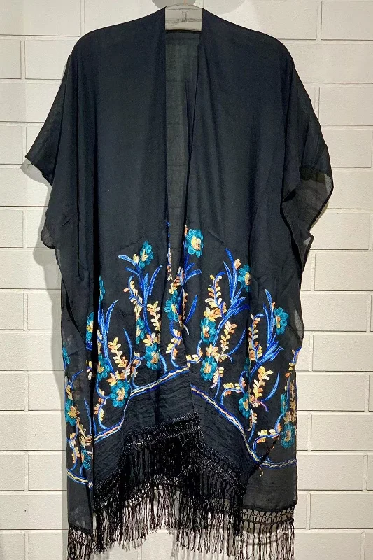 Lily Floral Embroidered Kimono