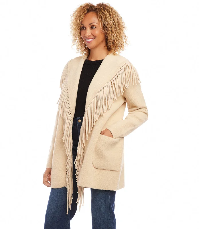 Belted Fringe Jacket