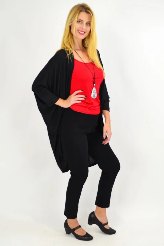 Black Round Batwing Freesize Cardigan