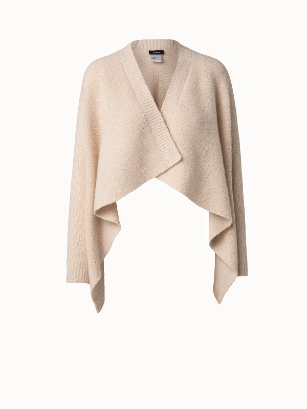 Cape in Cashmere Wool Silk Mélange Bouclé