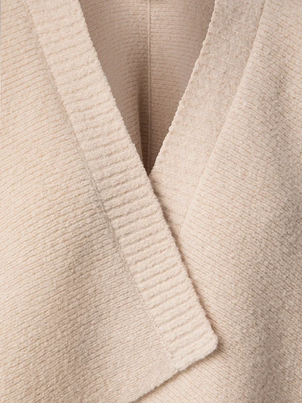 Cape in Cashmere Wool Silk Mélange Bouclé