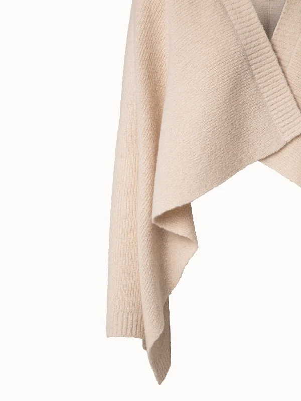 Cape in Cashmere Wool Silk Mélange Bouclé