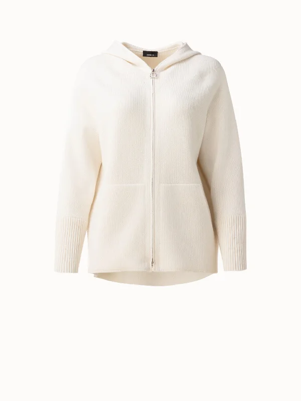 Cashmere Piqué Zip Hoodie