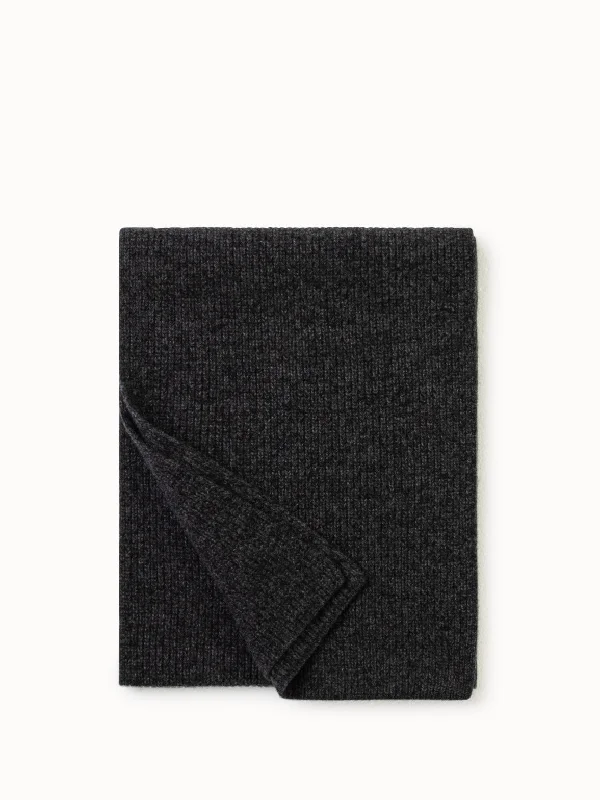 Cashmere Rib Knit Scarf