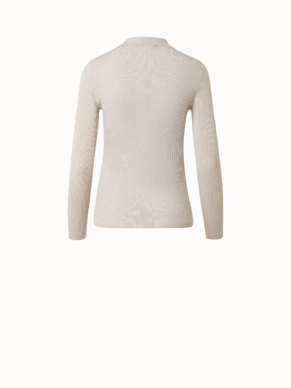 Cashmere Silk Rib Knit Pullover