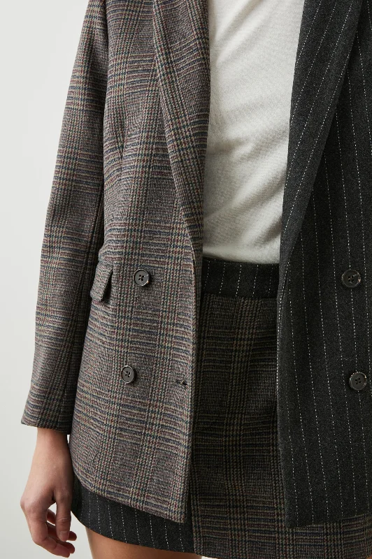 CODY BLAZER - PINSTRIPE PLAID MIX